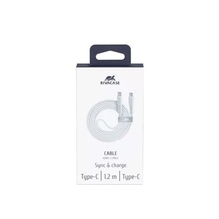 USB kábel, USB-C - USB-C, 1,2 m, RIVACASE "PS6005", fehér