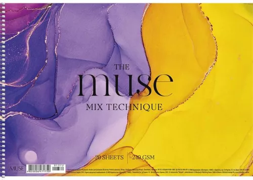 Vázlatfüzet, spirál, A4, 20 lap, 240 g, SHKOLYARYK "Mix Technique Muse"
