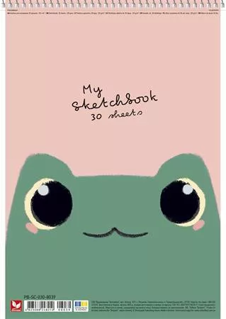 Vázlatfüzet, spirál, A4, 120 g, 30 lap, SHKOLYARYK "My Scetchbook", vegyes