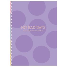   Spirálfüzet, B5, kockás, 80 lap, keményfedeles, SHKOLYARYK "No bad days", vegyes