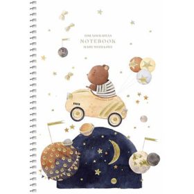   Spirálfüzet, A5, kockás, 80 lap, SHKOLYARYK, "Made with love", vegyes