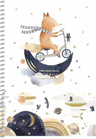 Spirálfüzet, A5, kockás, 80 lap, SHKOLYARYK, "Made with love", vegyes