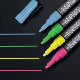   Folyékony krétamarker készlet, kúpos hegy, 1-2 mm SIGEL, 4 különböző szín
