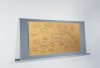 Moderációs textiltábla, alumínium kerettel, 90x180 cm, kétoldalas, SIGEL, "Meet up", szürke