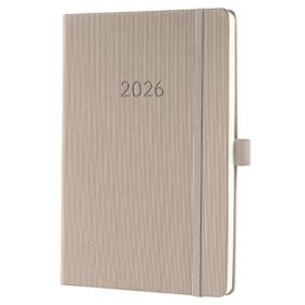   Naptár, A5, heti, 2026, kemény borító, SIGEL "Conceptum", taupe