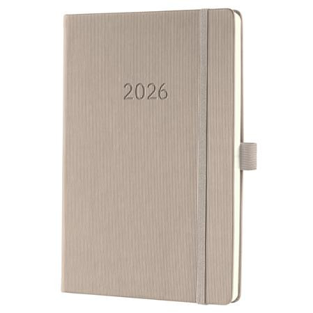 Naptár, A5, heti, 2026, kemény borító, SIGEL "Conceptum", taupe