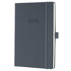   Naptár, A5, heti, 2026, kemény borító, SIGEL "Conceptum", sötét szürke