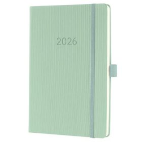   Naptár, A5, heti, 2026, kemény borító, SIGEL "Conceptum", mentazöld