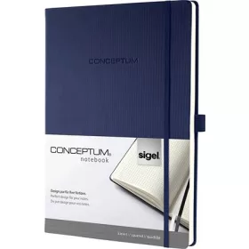   Jegyzetfüzet, exkluzív, A4, kockás, 97 lap, keményfedeles, SIGEL "Conceptum", éjkék