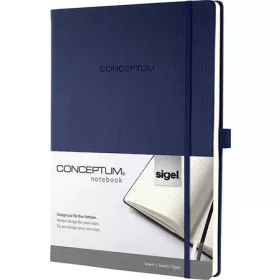   Jegyzetfüzet, exkluzív, A4, vonalas, 97 lap, keményfedeles, SIGEL "Conceptum", éjkék