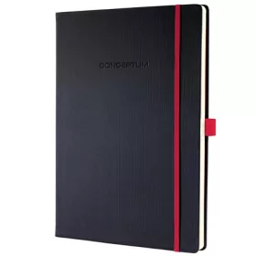   Jegyzetfüzet, exkluzív, A4, kockás, 97 lap, keményfedeles, SIGEL "Conceptum Red Edition", fekete-piros