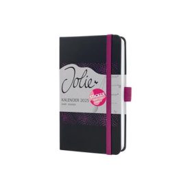   Naptár, A6, heti, 2025, kemény boritó, SIGEL "Jolie", fekete-pink
