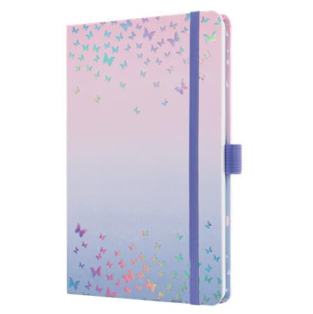 Naptár, A5, heti, 2025, kemény borító, SIGEL "Jolie", Butterfly Confetti Candy