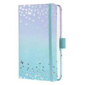   Naptár, A6, heti, 2026, kemény borító, SIGEL "Jolie", Butterfly Confetti Sky