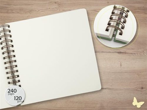 Spirálfüzet, 234x215 mm, sima, 120 lap, keményfedeles, SIGEL "Jolie Fairytale Garden"