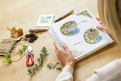 Spirálfüzet, 234x215 mm, sima, 120 lap, keményfedeles, SIGEL "Jolie Fairytale Garden"