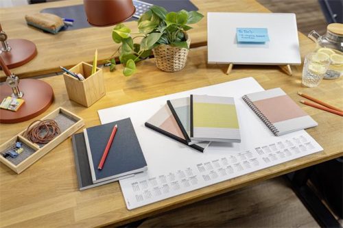 Spirálfüzet, A5, kockás, 80 lap, puhafedeles, SIGEL "Quicknote", kék-szürke