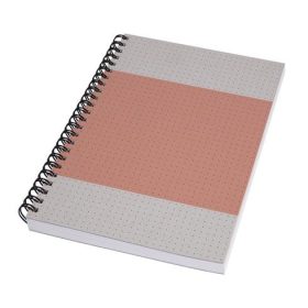   Spirálfüzet, A5, pontrácsos, 80 lap, puhafedeles, SIGEL "Quicknote", korall-szürke
