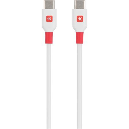 Töltőkábel, USB-C/USB-C, 1,2m, SKROSS, fehér