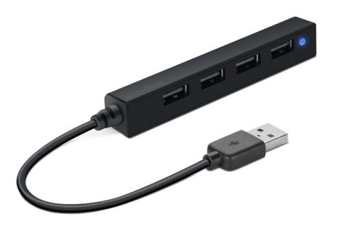 USB elosztó-HUB, 4 port, USB 2.0, SPEEDLINK "Snappy Slim" fekete