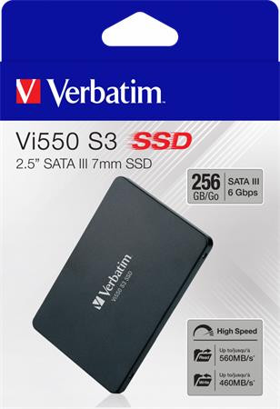 SSD (belső memória), 256GB, SATA 3, 460/560MB/s, VERBATIM "Vi550"