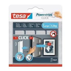   Akasztó, öntapadó, M méret, TESA "Powerstrips CLICK"