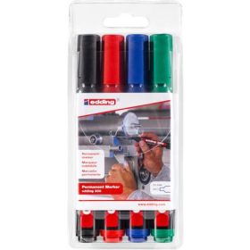   Alkoholos marker készlet, 1,5-3 mm, kúpos, EDDING "300", 4 különböző szín