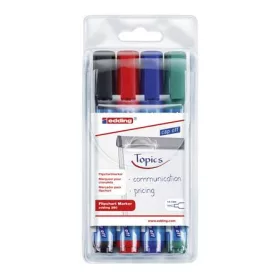   Flipchart marker készlet, 1,5-3 mm, kúpos, EDDING "380", 4 különböző szín