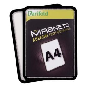   Mágneses tasak, öntapadós háttal, A4, TARIFOLD "Magneto", fekete