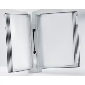   Bemutatótábla tartó, fali, 10 db bemutatótáblával, TARIFOLD "Design", szürke