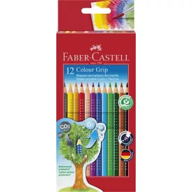   Színes ceruza készlet, háromszögletű, FABER-CASTELL "Grip 2001", 12 különböző szín