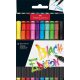 Ecsetirón készlet, FABER-CASTELL "Black Edition" 10 különböző szín