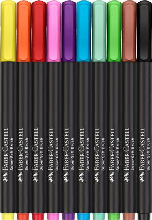 Ecsetirón készlet, FABER-CASTELL "Black Edition" 10 különböző szín