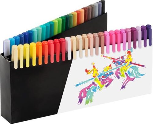 Ecsetirón készlet, tartóval, FABER-CASTELL "Black Edition", 50 különböző szín