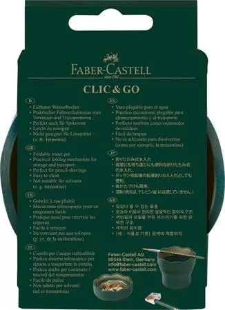 Ecsettál, műanyag, FABER-CASTELL "Click&Go", zöld