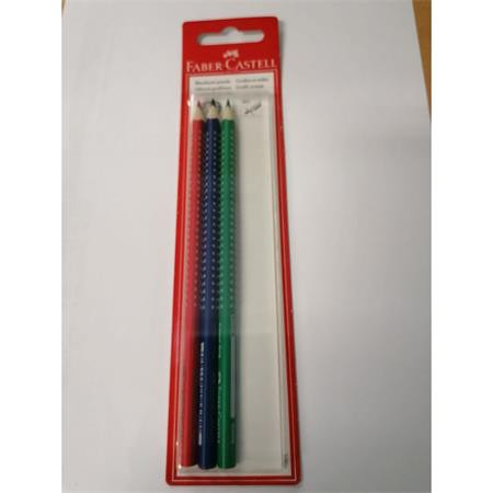 Színes ceruza készlet, háromszögletű, FABER-CASTELL "Grip 2001", 3 különböző szín