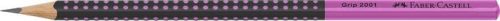 Grafitceruza, HB, háromszögletű, FABER-CASTELL "Grip 2001", fekete,rózsaszín