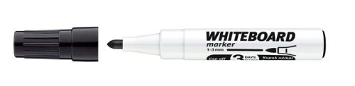 Tábla- és flipchart marker, 1-3 mm, kúpos, ICO "Plan", fekete