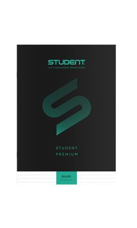 Füzet, tűzött, A4, vonalas, 32 lap, ICO "Student Premium", fekete