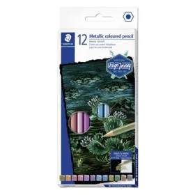   Színes ceruza készlet, hatszögletű, STAEDTLER® "146M", 12 különböző metál szín