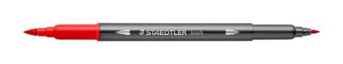 Ecsetirón készlet, 0,5-0,8/1,0-6,0 mm, kétvégű, STAEDTLER "3001", 18  szín