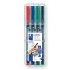 Alkoholos marker készlet, OHP, 0,4 mm, STAEDTLER "Lumocolor 313", 4 különböző szín