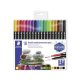 Alkoholos marker készlet, kétvégű, 0,5/3,0 mm, STAEDTLER "3187", 18 különböző szín