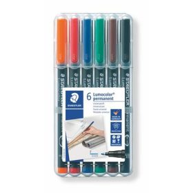   Alkoholos marker készlet, OHP, 0,6 mm, STAEDTLER "Lumocolor 318", 6 különböző szín