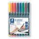Alkoholos marker készlet, OHP, 0,6 mm, STAEDTLER "Lumocolor 318 F", 8 különböző szín
