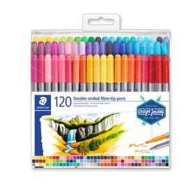   Rostirón készlet,  0,8/3,0 mm, kétvégű, STAEDTLER "3200", 120 különböző szín