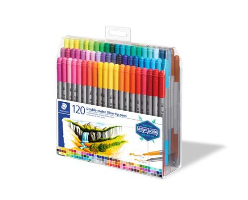 Rostirón készlet,  0,8/3,0 mm, kétvégű, STAEDTLER "3200", 120 különböző szín