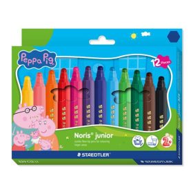   Filctoll készlet, 2,5 mm, kimosható, jumbo, STAEDTLER „Noris® junior 329”, Peppa malac, 12 szín