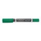 Alkoholos marker, F/M, 0,6/1,5 mm, kúpos, kétvégű, STAEDTLER "Lumocolor Duo 348", zöld