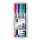 Alkoholos marker készlet, F/M, 0,6/1,5 mm, kúpos, kétvégű, STAEDTLER "Lumocolor Duo 348", 4 különböző szín